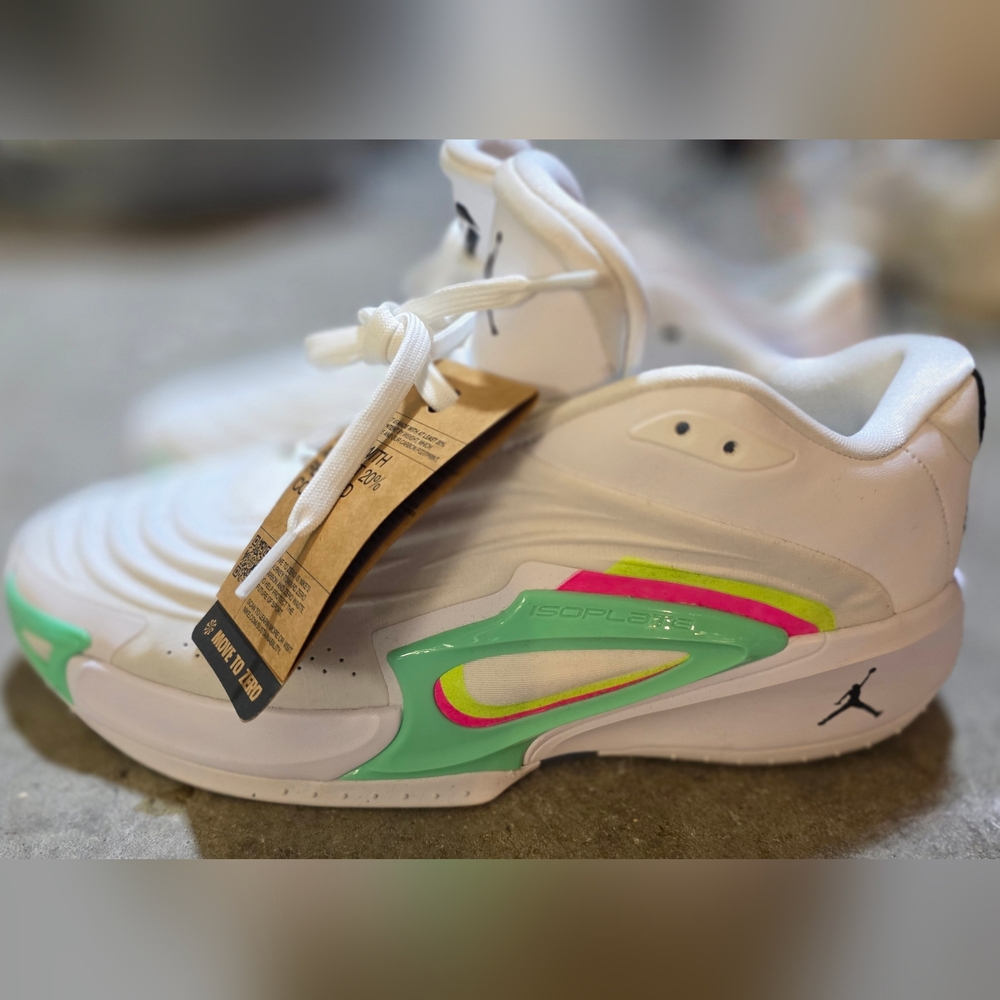 Kids White and Green Sneakers